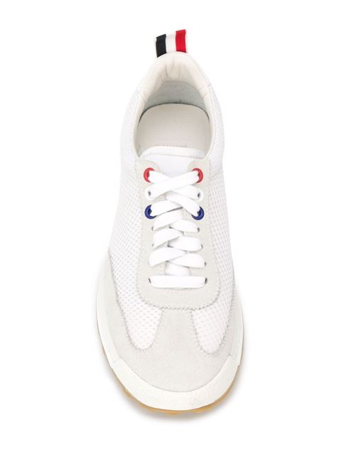 White/light grey suede sneaker THOM BROWNE | FFD054A06552100